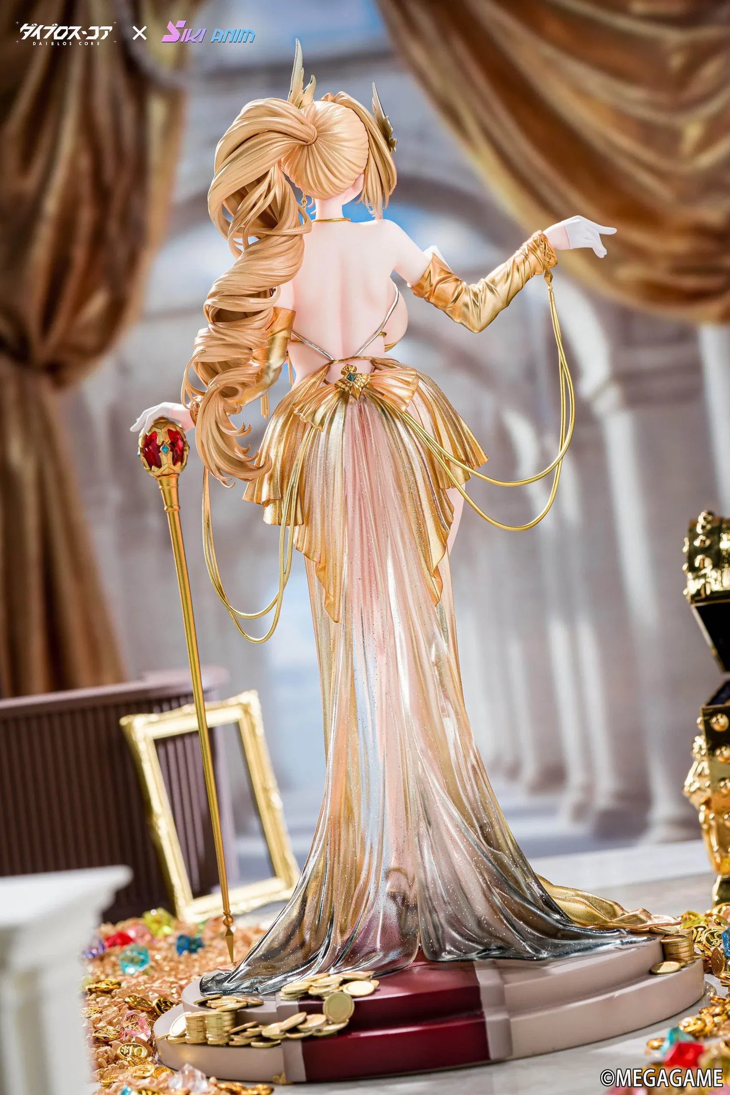 Daiblos Core Lobera Hot Passion Night Ver. 1/6 Scale Figure wearing an ornate gold outfit with jeweled accessories and decorative staff