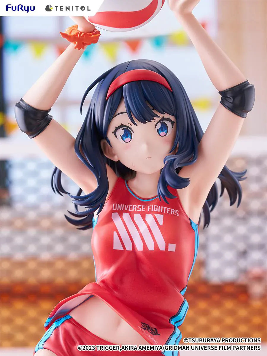 Gridman Universe Tenitol Tall Rikka Takarada Sportswear Ver. Figure in red volleyball sportswear holding a volleyball