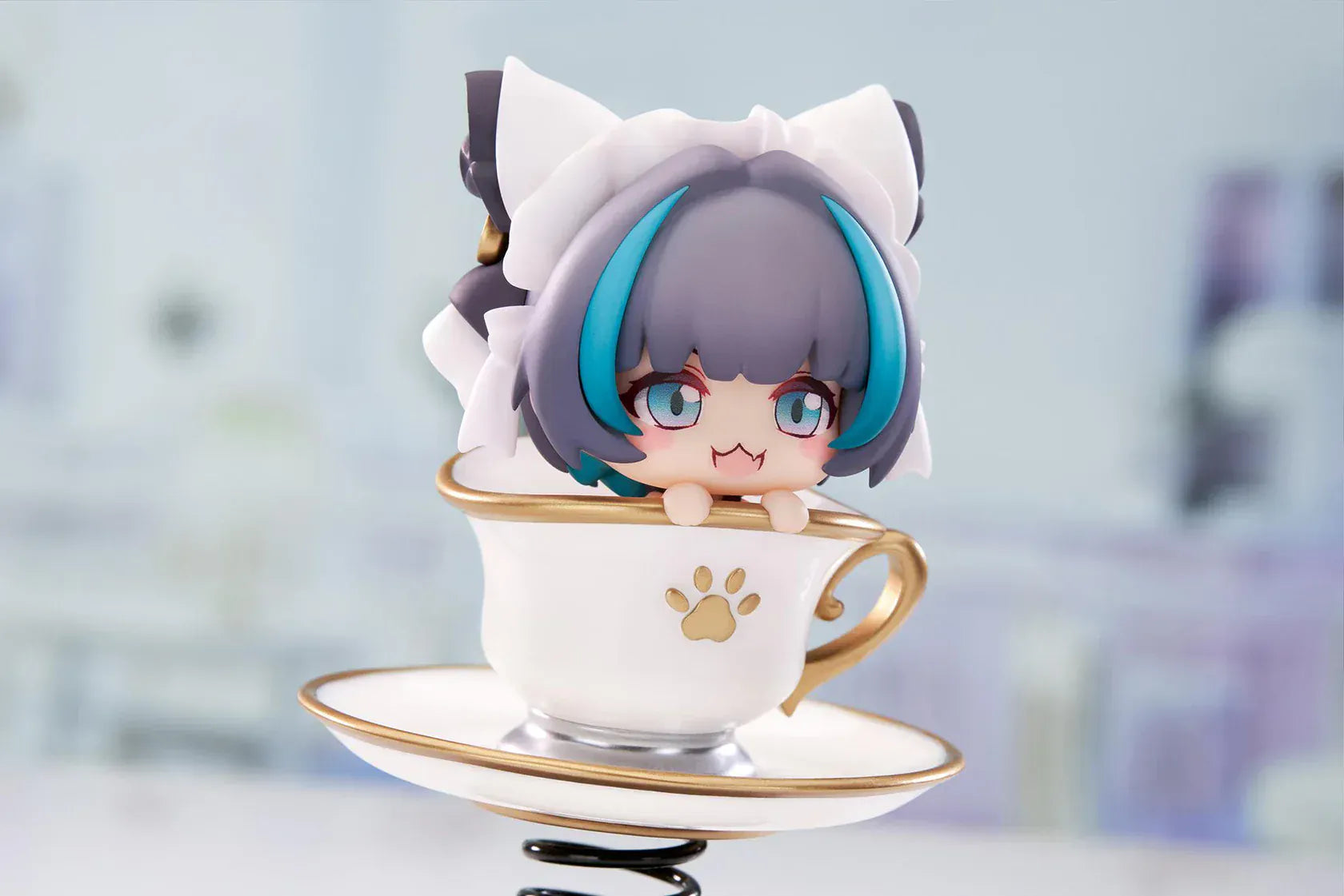 Azur Lane Cheshire Happy Shake non-scale chibi figure in teacup with spring wobble base