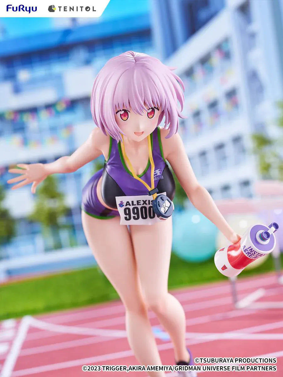 Gridman Universe Tenitol Tall Akane Shinjo Sportswear Ver. Figure in purple athletic outfit holding a water bottle