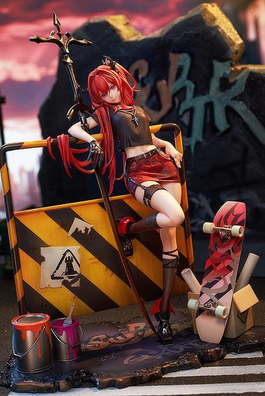 Surtr Liberte Echec 1/7 scale figure Arknights anime figure red hair urban base sword leaning pose detailed collectible