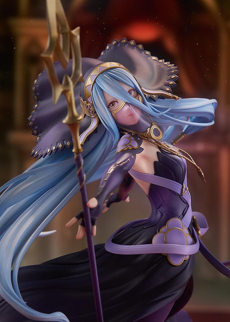 Fire Emblem Azura Dark Songstress 1/7 scale figure with flowing blue hair and ornate staff on water base
