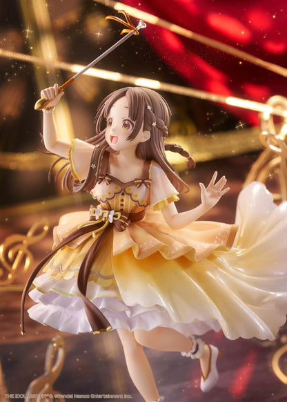 The Idolmaster Gakuen China Kuramoto 1/7 scale anime figure in a flowing yellow stage dress holding a microphone
