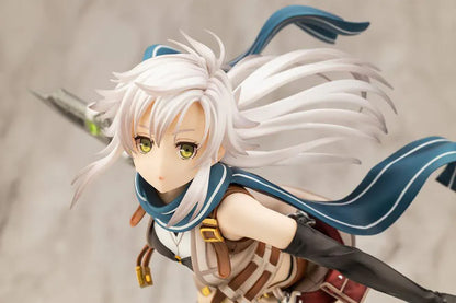 The Legend of Heroes Fie Claussell 1/8 Scale Figure Rerelease with white hair, flowing scarf, dual blade weapons, and dynamic action pose