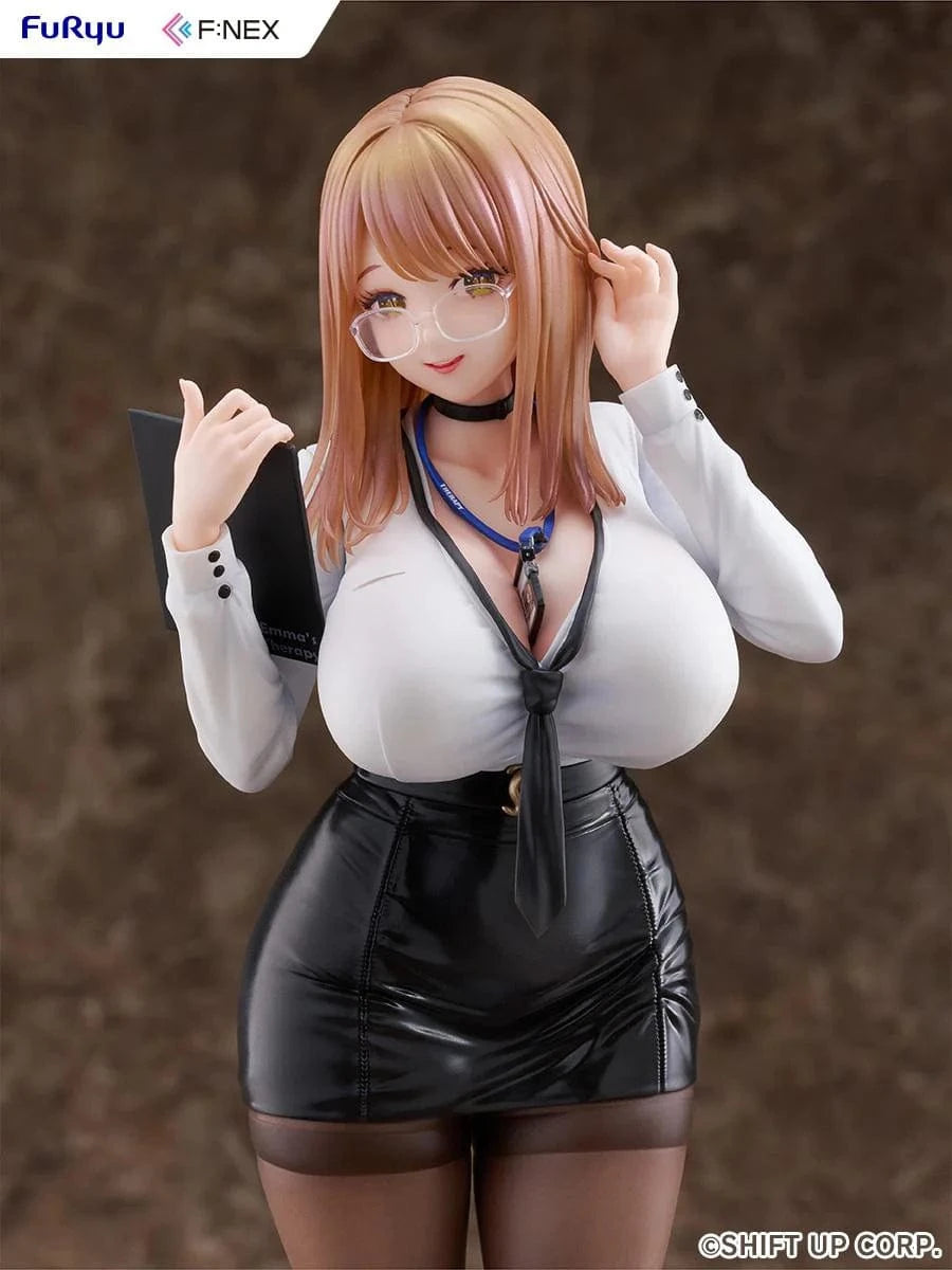 Goddess of Victory Nikke F:NEX Emma Office Therapy Ver. 1/7 Scale Figure featuring Emma in a white blouse and black skirt standing in an office setting