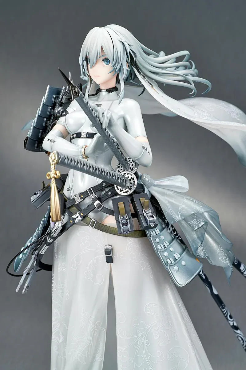 SWAV Illustration Tactical Bride Awayuki 1/7 Scale Figure in white bridal outfit with armor and sword accessories