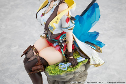 Atelier Ryza 3 Alchemist of the End and the Secret Key Ryza Reisalin Stout 1/7 Scale Figure featuring Ryza seated on a rock base with her alchemy staff and detailed adventurer outfit.