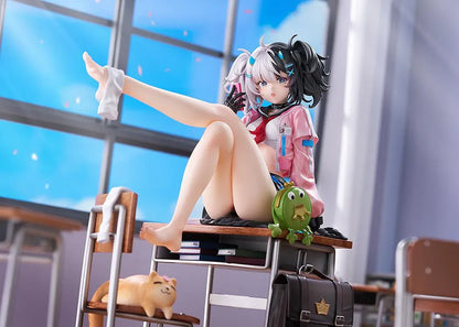 Snowbreak Containment Zone Eatchel The Cub Overdue Radiance 1/7 scale figure sitting on classroom desk with school accessories