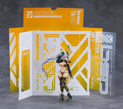 BUNNY SUIT PLANNING figma Silva Barrelline Figure featuring Silva with lavender hair, black-and-gold armored bunny suit, mechanical armor details, and large weapon accessory.