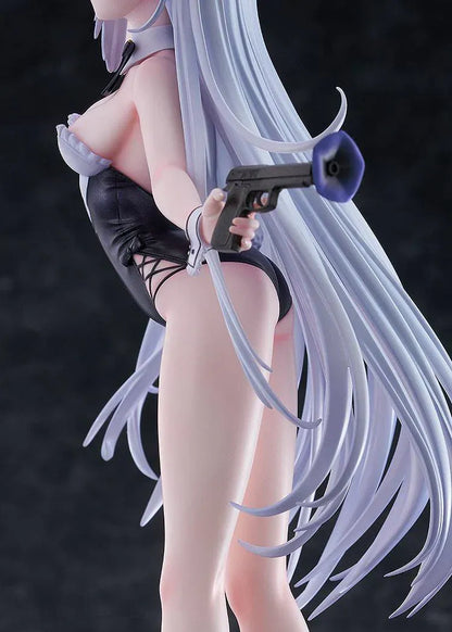 Playing Death Games to Put Food on the Table Yuki 1/7 scale figure with long silver hair and bunny-style outfit on display base