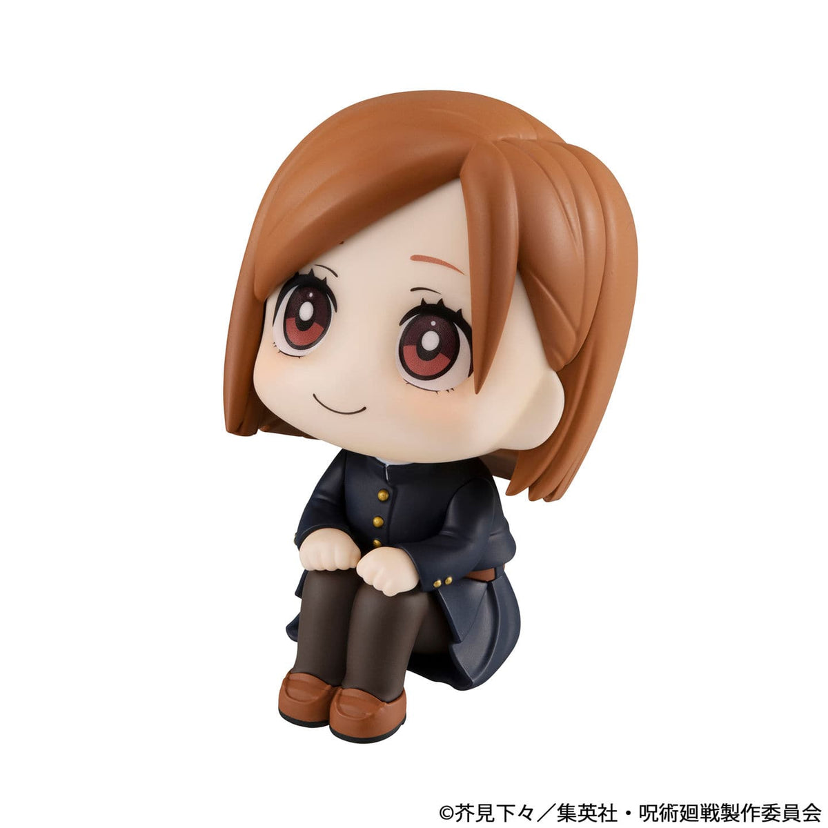 Jujutsu Kaisen Nobara Kugisaki Look Up figure seated in her Tokyo Jujutsu High uniform with short auburn hair and brown shoes.