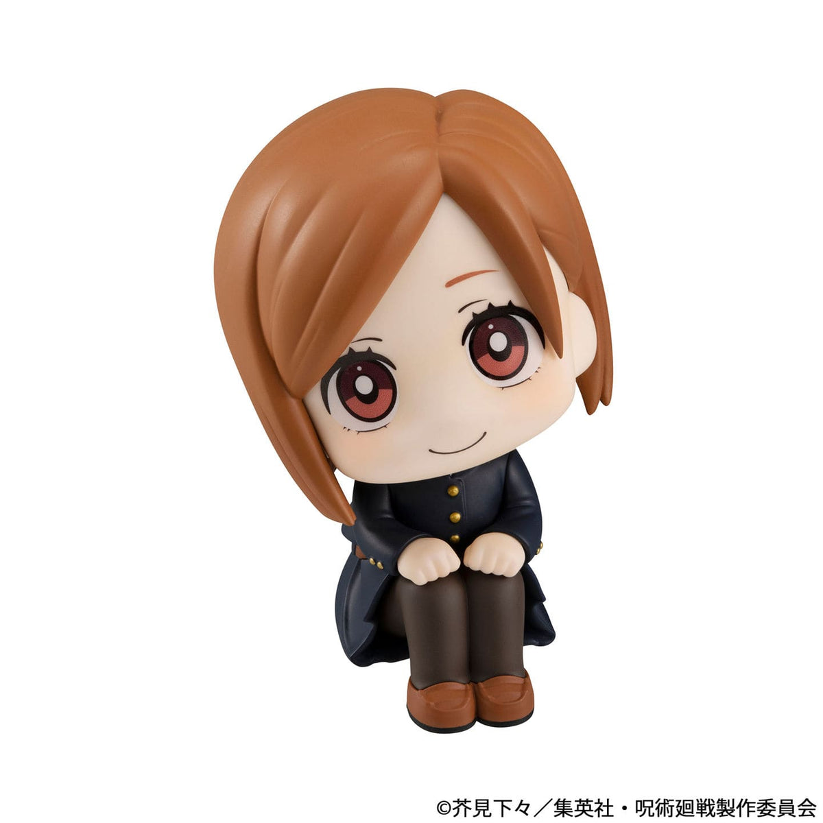 Jujutsu Kaisen Nobara Kugisaki Look Up figure seated in her Tokyo Jujutsu High uniform with short auburn hair and brown shoes.