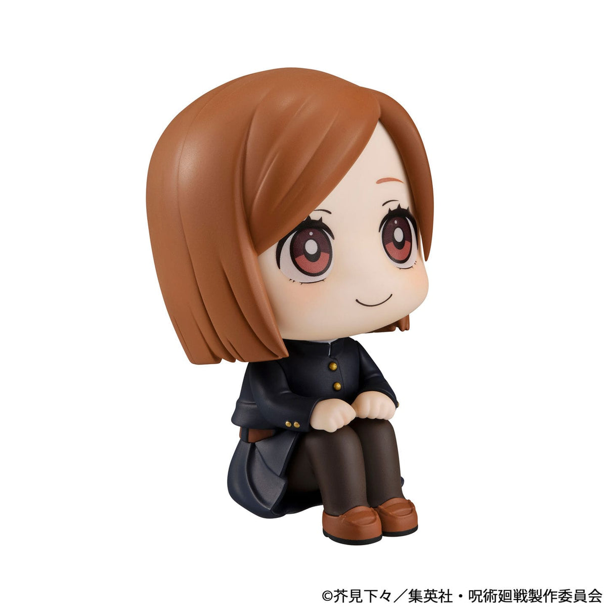 Jujutsu Kaisen Nobara Kugisaki Look Up figure seated in her Tokyo Jujutsu High uniform with short auburn hair and brown shoes.