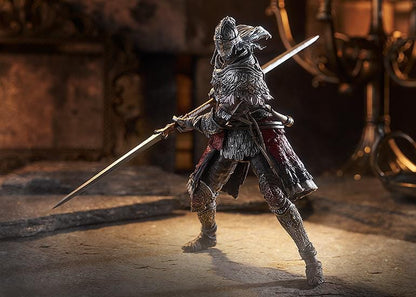 ELDEN RING figma Raging Wolf Figure rerelease featuring detailed medieval armor with sword, shield, and posable action figure design