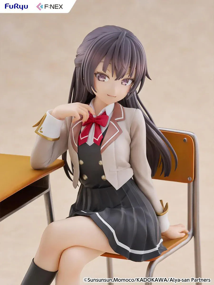 Alya Sometimes Hides Her Feelings in Russian Yuki Suou 1/7 scale figure sitting at a classroom desk in school uniform with crossed legs