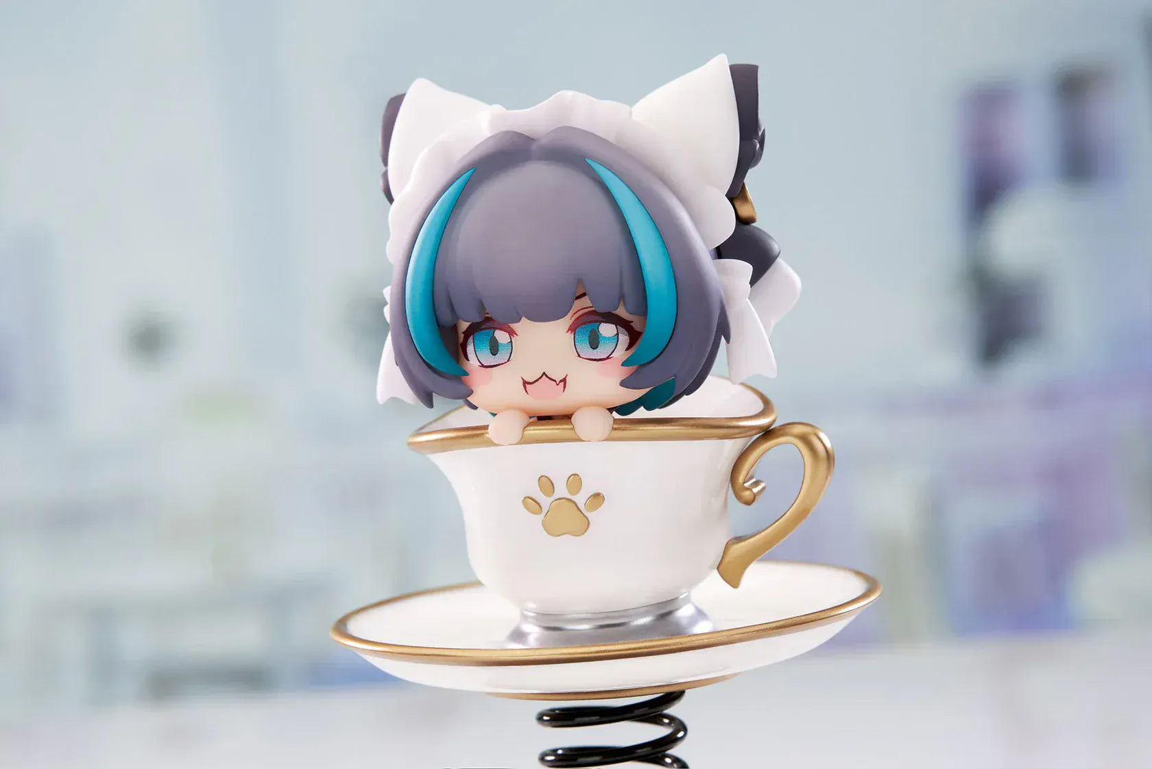 Azur Lane Cheshire Happy Shake non-scale chibi figure in teacup with spring wobble base