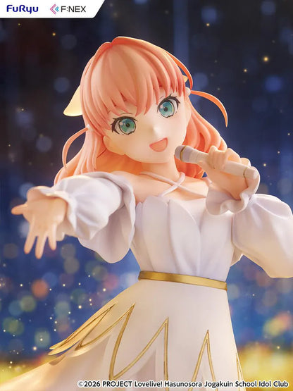 Love Live Hasunosora Girls' High School Idol Club Kaho Hinoshita 1/7 Scale Figure in white idol dress on decorative base