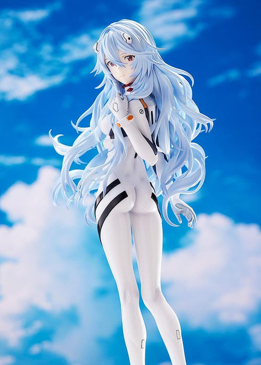 Rebuild of Evangelion Rei Ayanami Voyage End 1/7 scale figure standing on shoreline base with long flowing blue hair