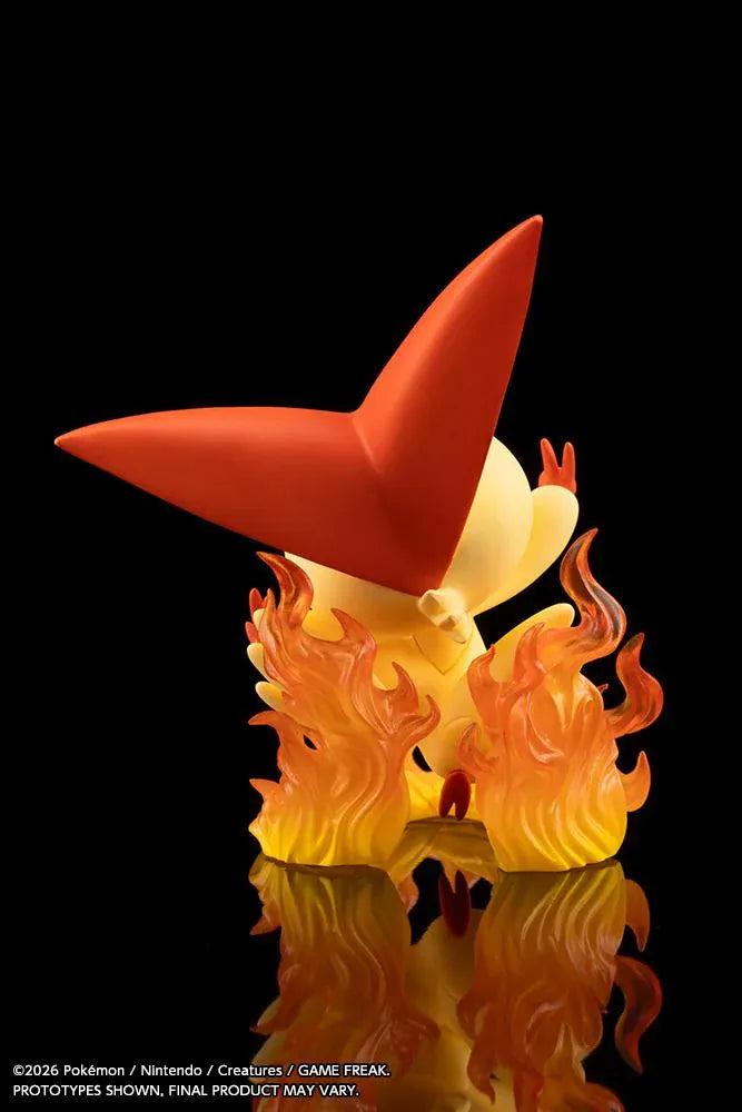 Pokemon ARTFX J Hilbert with Victini 1/8 scale figure featuring Hilbert holding a Poke Ball with Victini and flame effects
