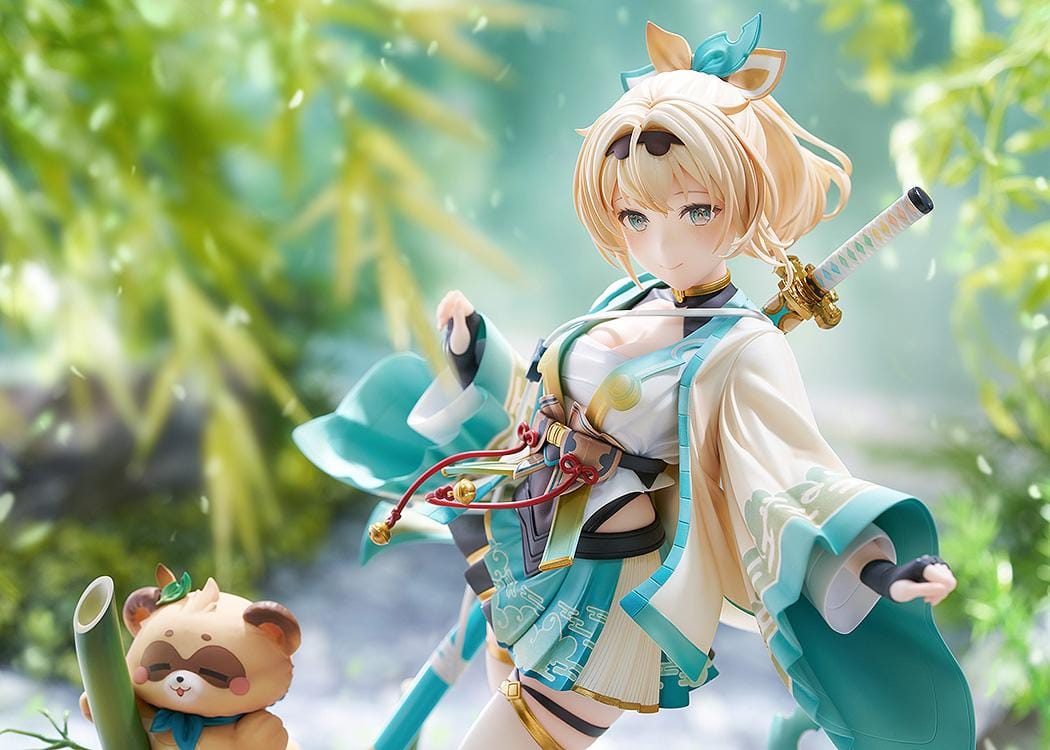 Hololive Production Iroha Kazama 1/7 scale figure standing on bamboo-themed base with detailed kimono outfit.