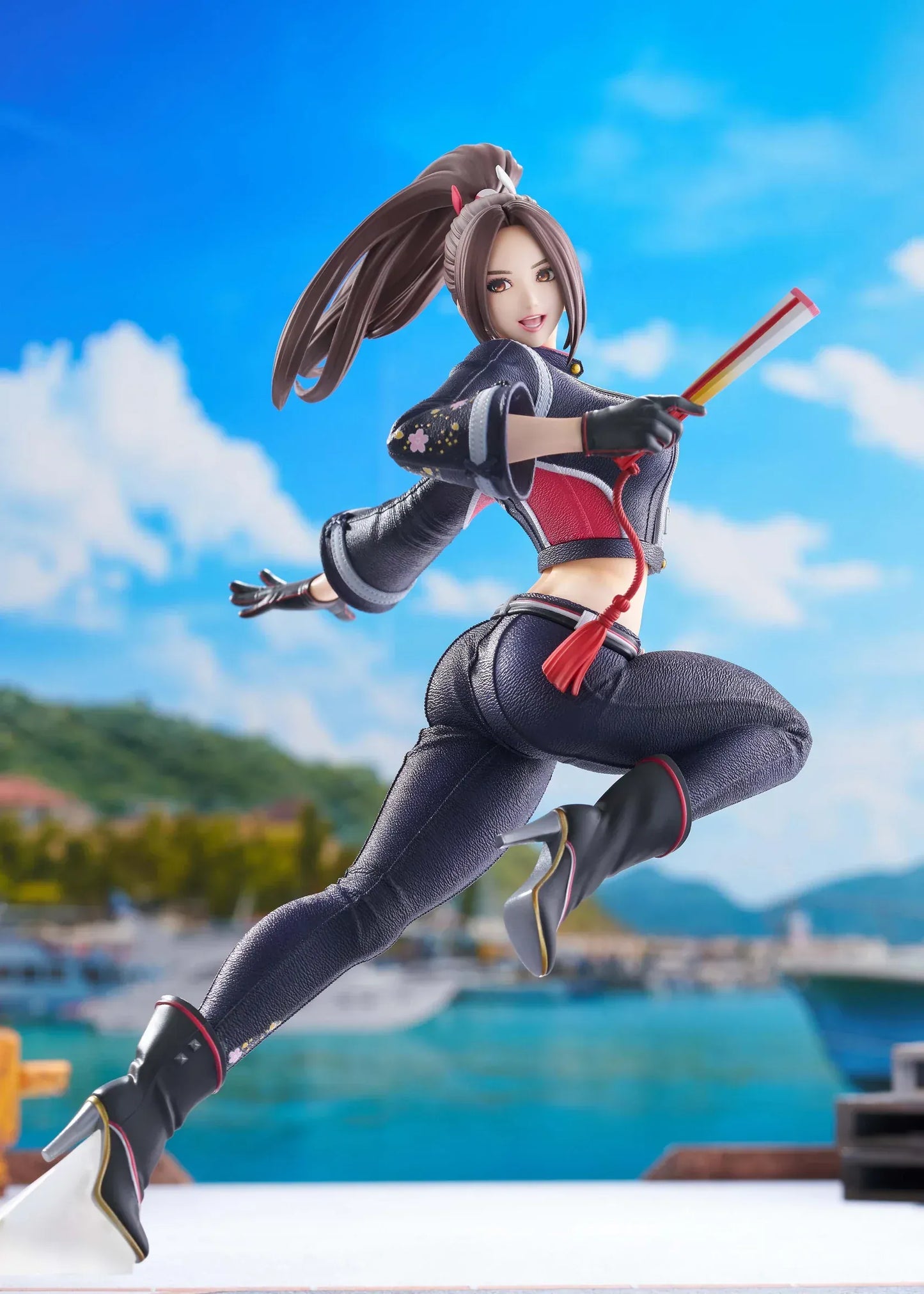 Mai Shiranui City of the Wolves 1/7 scale figure in dynamic action pose with modern ninja outfit