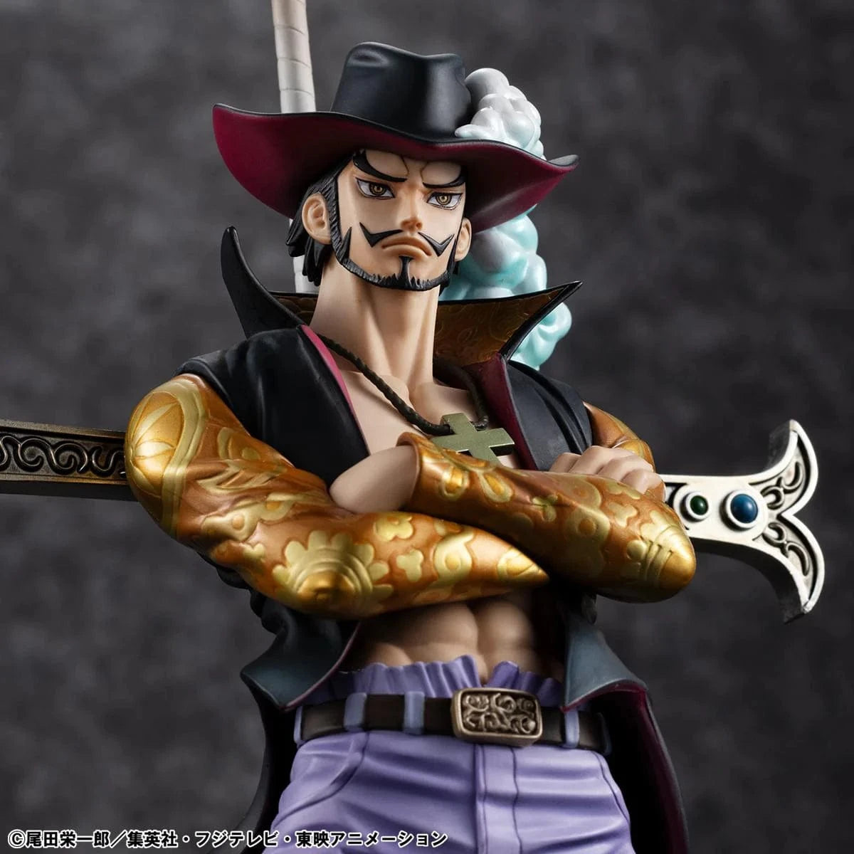 One Piece Portrait of Pirates SA-Limited Dracule Mihawk Ver. R Figure standing with arms crossed and sword on back