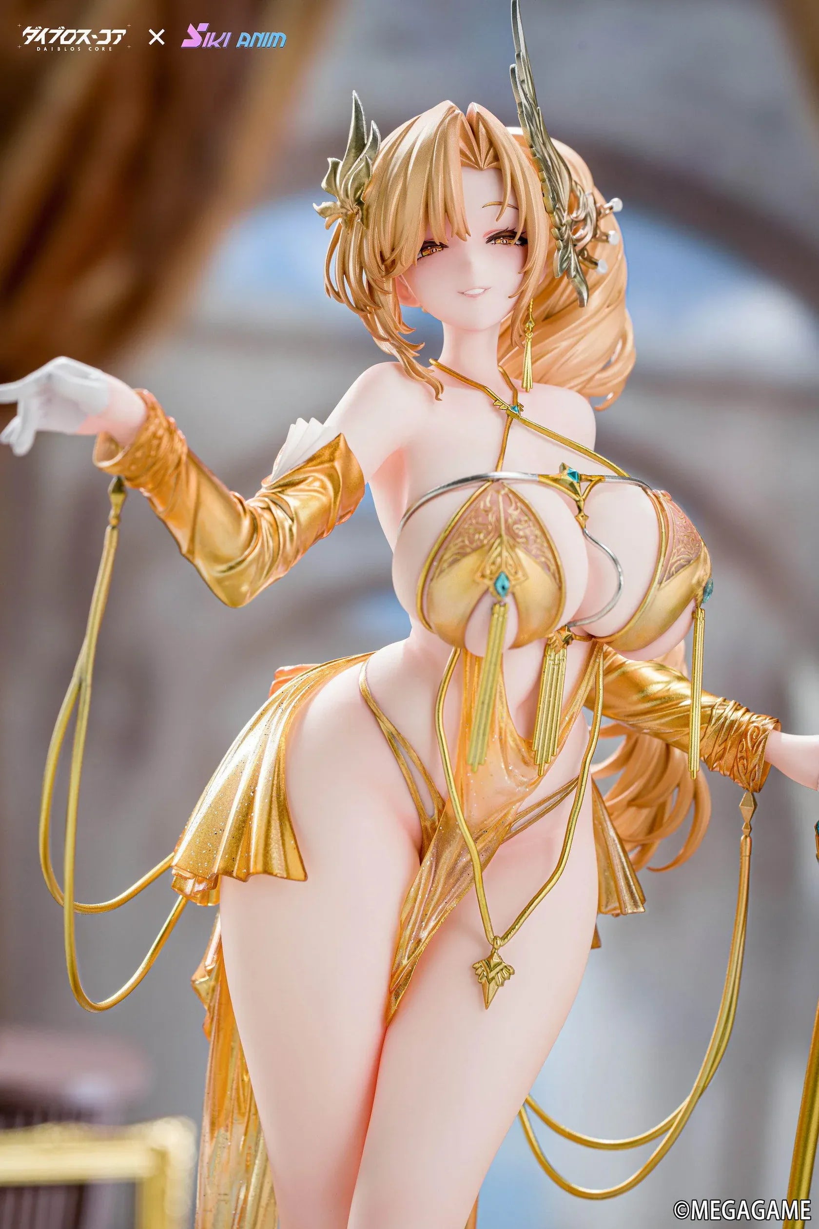 Daiblos Core Lobera Hot Passion Night Ver. 1/6 Scale Figure wearing an ornate gold outfit with jeweled accessories and decorative staff
