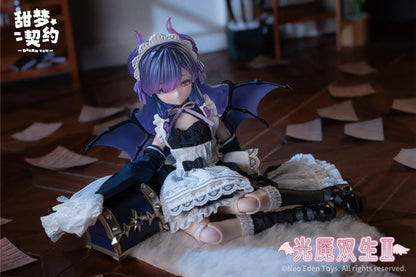 Angel and Demon Light Demon Twins 2 MJD Blind Doll six figure set featuring fantasy gothic and angel-inspired outfits