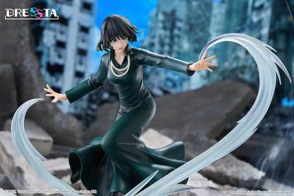 Hellish Blizzard Dressta figure in a flowing dark green dress surrounded by translucent psychic energy effects on a rocky base.