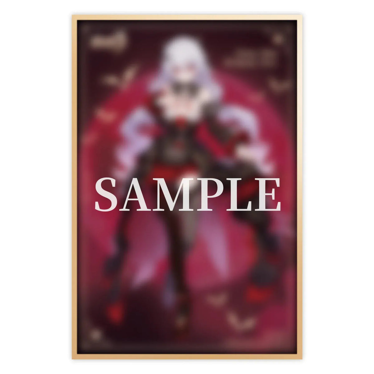 Honkai Impact 3rd Lunar Vow Crimson Love 1/7 scale figure with pale lavender hair, a black-and-red outfit, a small bat, and broken stonework.