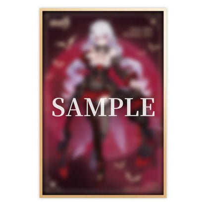 Honkai Impact 3rd Lunar Vow Crimson Love 1/7 scale figure with pale lavender hair, a black-and-red outfit, a small bat, and broken stonework.