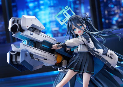 Blue Archive Aris Awaken Supernova 1/7 Scale Figure with futuristic weapon, blue hair, halo, and dynamic action pose