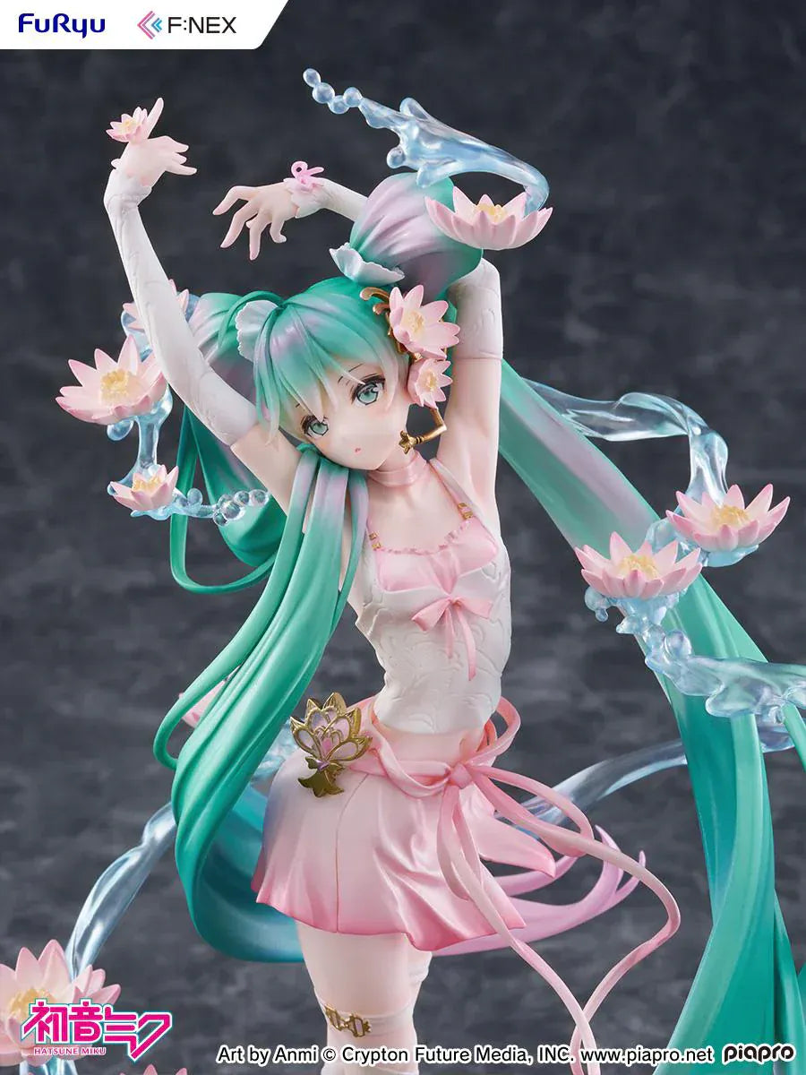 Vocaloid Hatsune Miku Water Lily Ver. 1/7 scale figure with flowing hair translucent water effects and lotus flowers