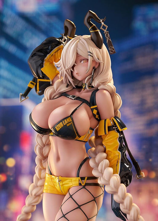 Azur Lane Owari Anime Expo 2024 Ver. 1/7 Scale Figure in black and yellow outfit with long braids and detailed base