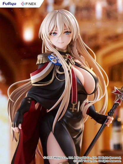 Azur Lane Bismarck Formal Dress Ver 1/7 Scale Figure wearing an elegant black and red outfit with staff
