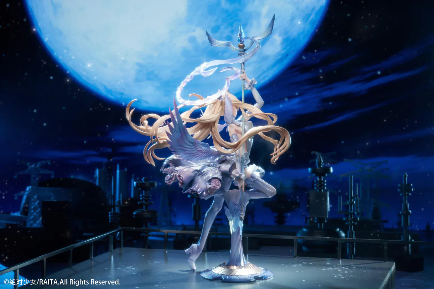 Zettai Junpaku Mahou Shoujo Kotone Sasaki 1/7 scale figure holding staff with flowing hair and magical effects