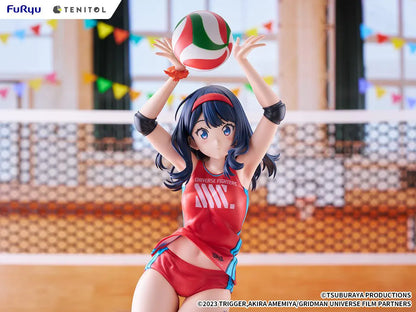 Gridman Universe Tenitol Tall Rikka Takarada Sportswear Ver. Figure in red volleyball sportswear holding a volleyball