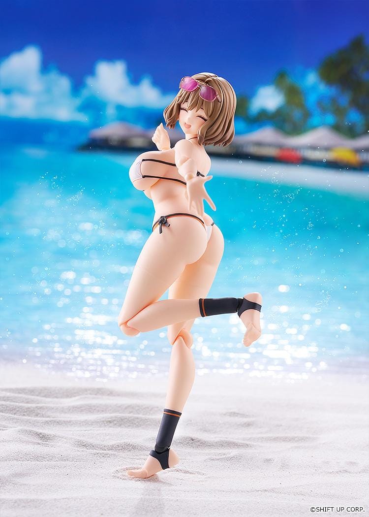 GODDESS OF VICTORY NIKKE figma Anis Sparkling Summer figure wearing swimsuit and yellow jacket with colorful water gun
