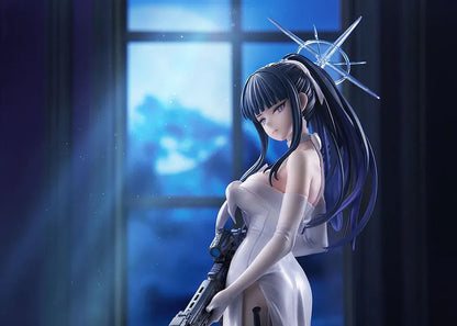 Blue Archive Saori Dress 1/7 scale figure featuring Saori in a flowing white evening gown holding her signature rifle