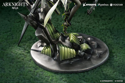 Arknights Kal'tsit Esperanta 1/7 Scale Figure with white-and-green outfit, mechanical display element, long hair, and detailed sci-fi base