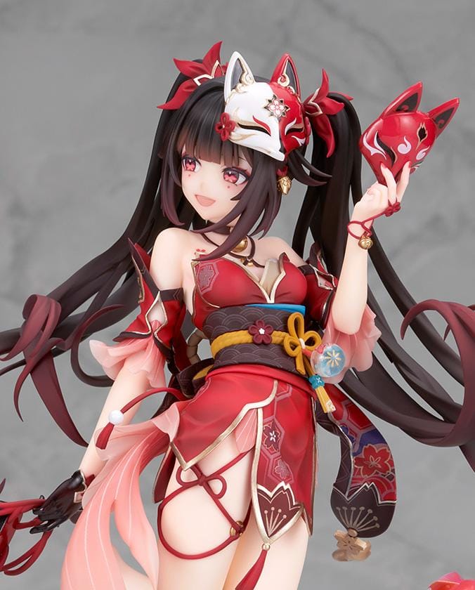 Honkai Star Rail Sparkle 1/7 scale figure in red and black outfit surrounded by translucent water effects and colorful goldfish