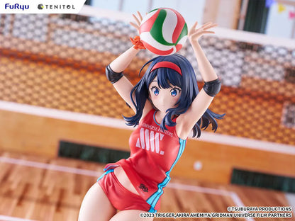 Gridman Universe Tenitol Tall Rikka Takarada Sportswear Ver. Figure in red volleyball sportswear holding a volleyball