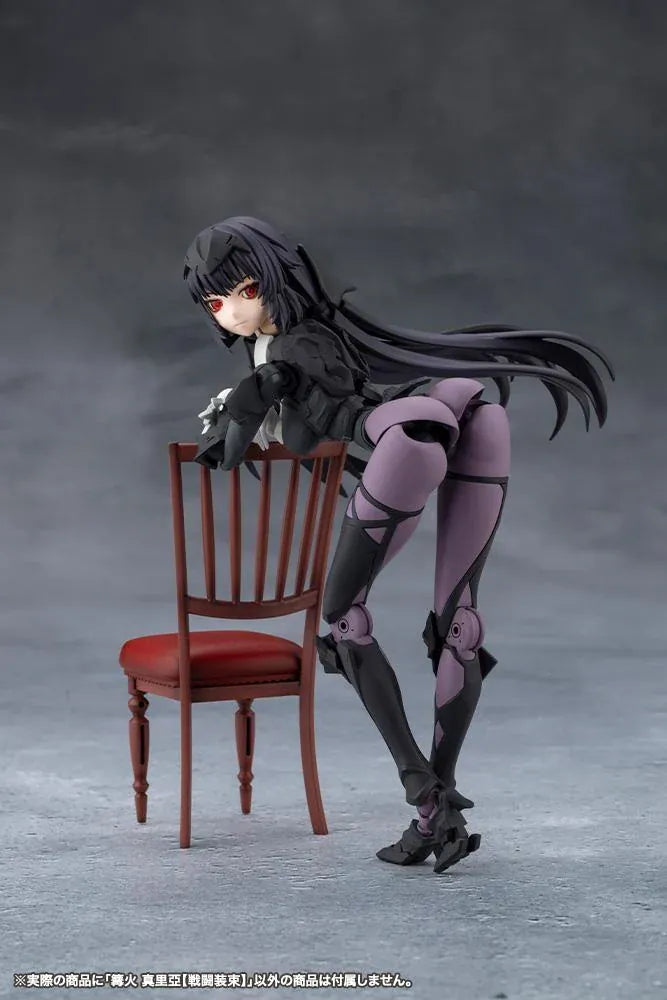Megalomaria Unlimited Universe Maria Kagaribi Dress Code model kit wearing a gothic black dress and holding a red-bladed sword.