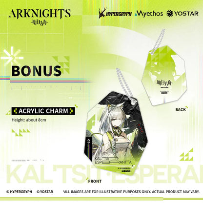 Arknights Kal'tsit Esperanta 1/7 Scale Figure with white-and-green outfit, mechanical display element, long hair, and detailed sci-fi base