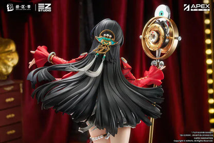 Zenless Zone Zero Astra Yao 1/7 Scale Figure featuring Astra Yao with long black hair, red-and-white performance outfit, microphone staff accessory, and elegant stage-inspired pose.