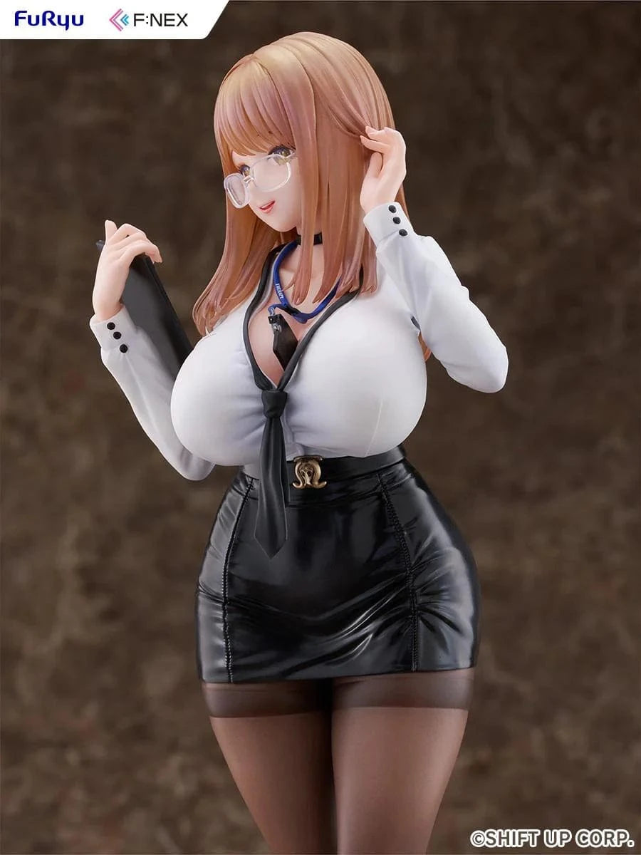 Goddess of Victory Nikke F:NEX Emma Office Therapy Ver. 1/7 Scale Figure featuring Emma in a white blouse and black skirt standing in an office setting