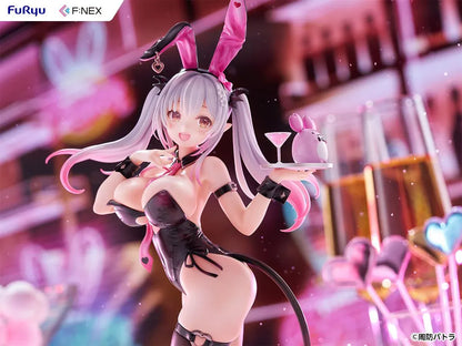 Suou Patra Bunny Ver 1/6 Scale Figure by FuRyu F:NEX wearing a black and pink bunny outfit with stockings, heels, bunny ears, and tail