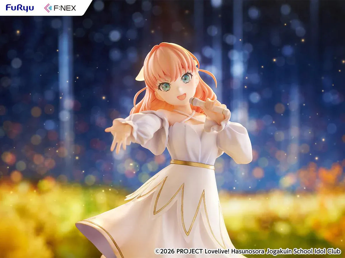 Love Live Hasunosora Girls' High School Idol Club Kaho Hinoshita 1/7 Scale Figure in white idol dress on decorative base