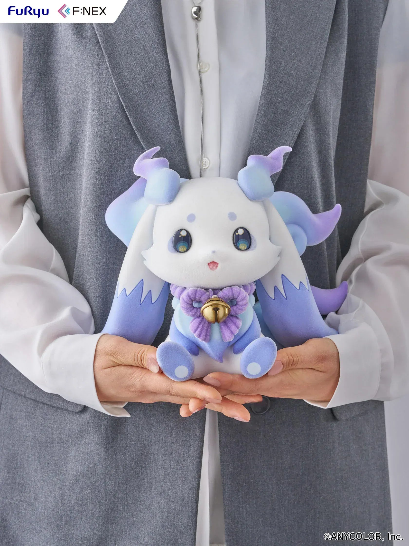 Nijisanji Lunlun 1/2 scale flocked soft vinyl figure featuring pastel colors and bell accessory