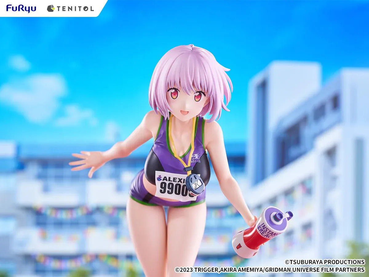 Gridman Universe Tenitol Tall Akane Shinjo Sportswear Ver. Figure in purple athletic outfit holding a water bottle